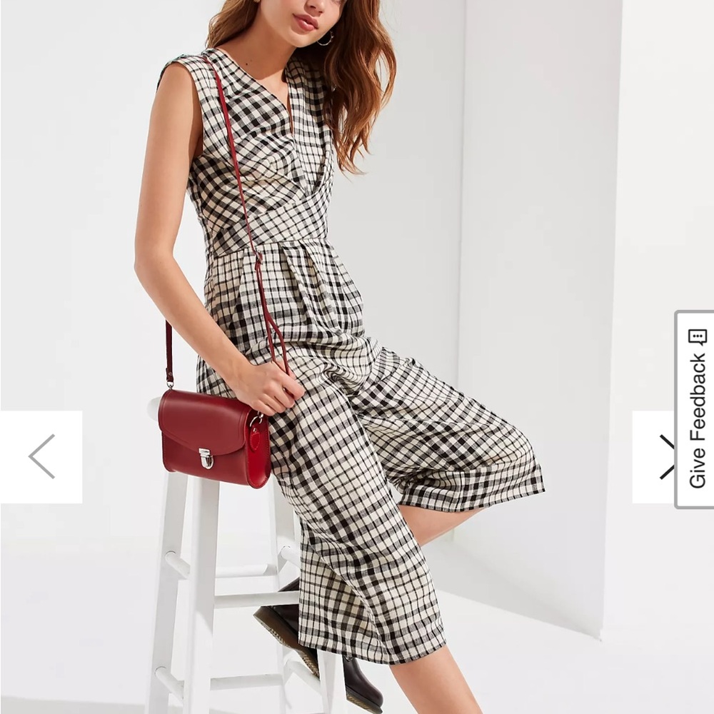 URBAN OUTFITTERS Ellery Surplice
Gingham Plaid Jumpsuit w/ Pockets